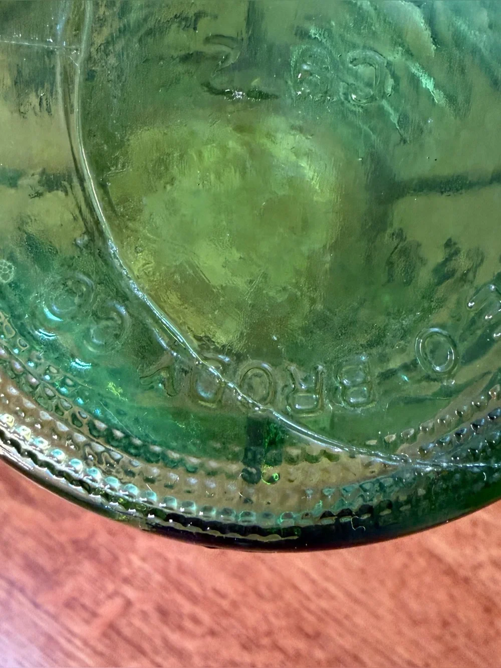 Mid Century EO Brody Co. Green Glass Vase 8.5” Tall Quilted Diamond C972 READ